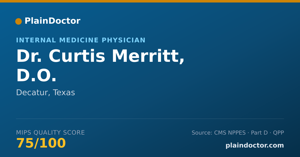 Shareable card for Curtis Merritt, D.O. - Internal Medicine Physician, Decatur, TX