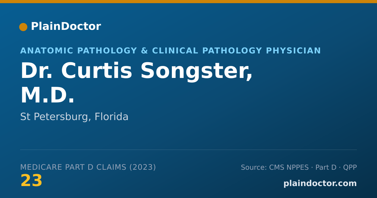 Shareable card for Curtis Songster, M.D. - Anatomic Pathology & Clinical Pathology Physician, St Petersburg, FL