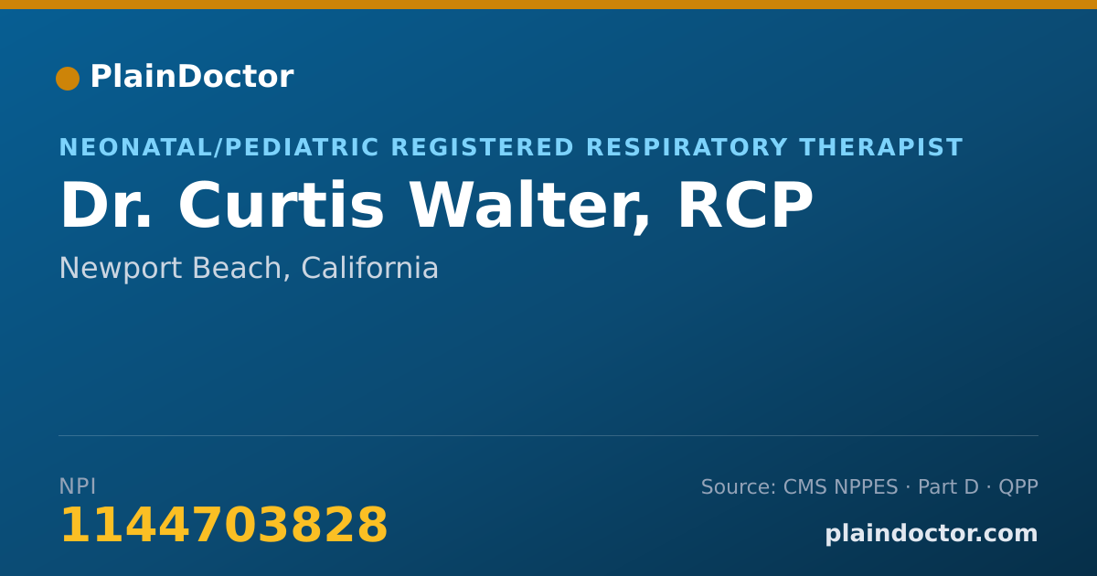 Shareable card for Curtis Walter, RCP - Neonatal/Pediatric Registered Respiratory Therapist, Newport Beach, CA