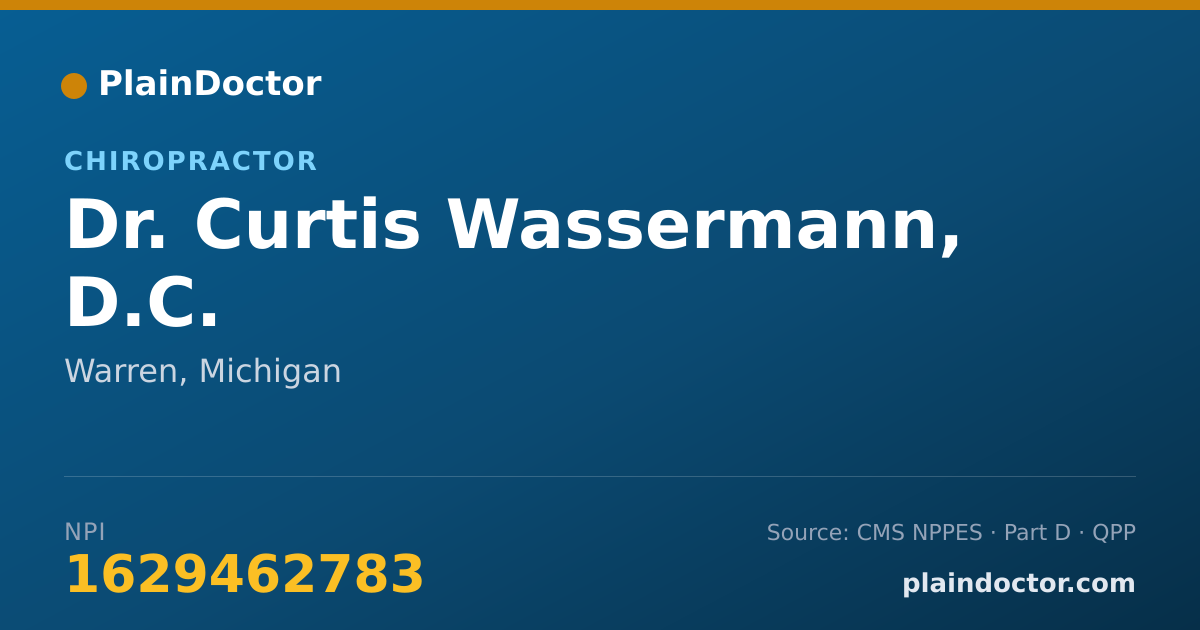 Shareable card for Curtis Wassermann, D.C. - Chiropractor, Warren, MI