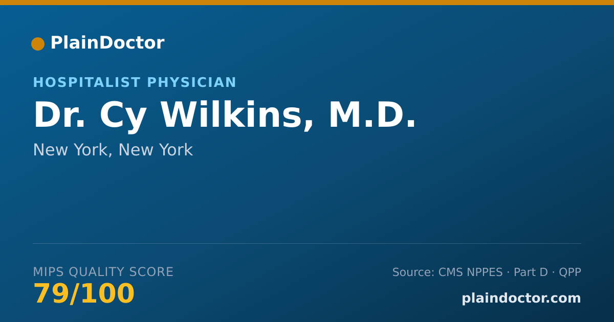 Shareable card for Cy Wilkins, M.D. - Hospitalist Physician, New York, NY