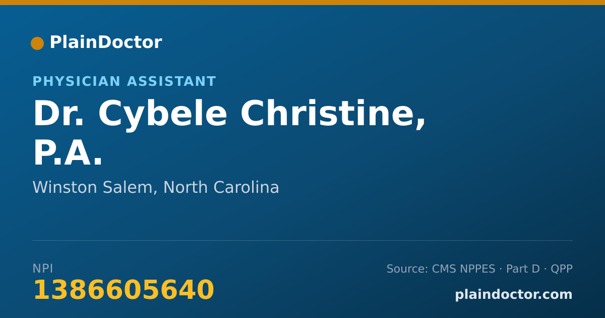 Shareable card for Cybele Christine, P.A. - Physician Assistant, Winston Salem, NC