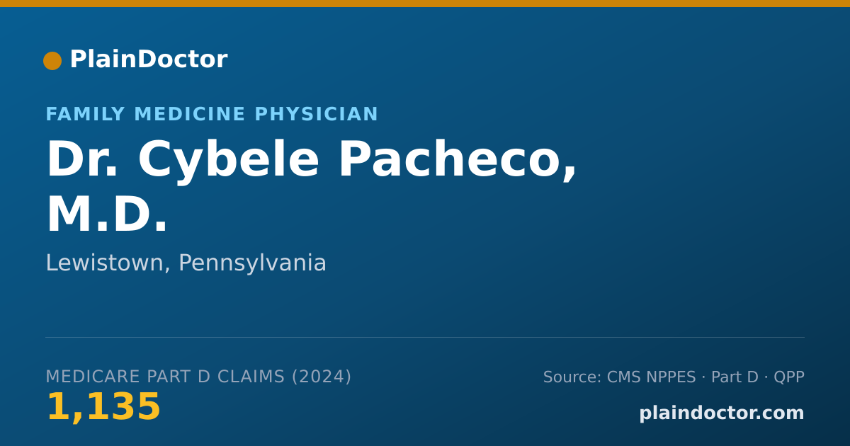 Shareable card for Cybele Pacheco, M.D. - Family Medicine Physician, Lewistown, PA