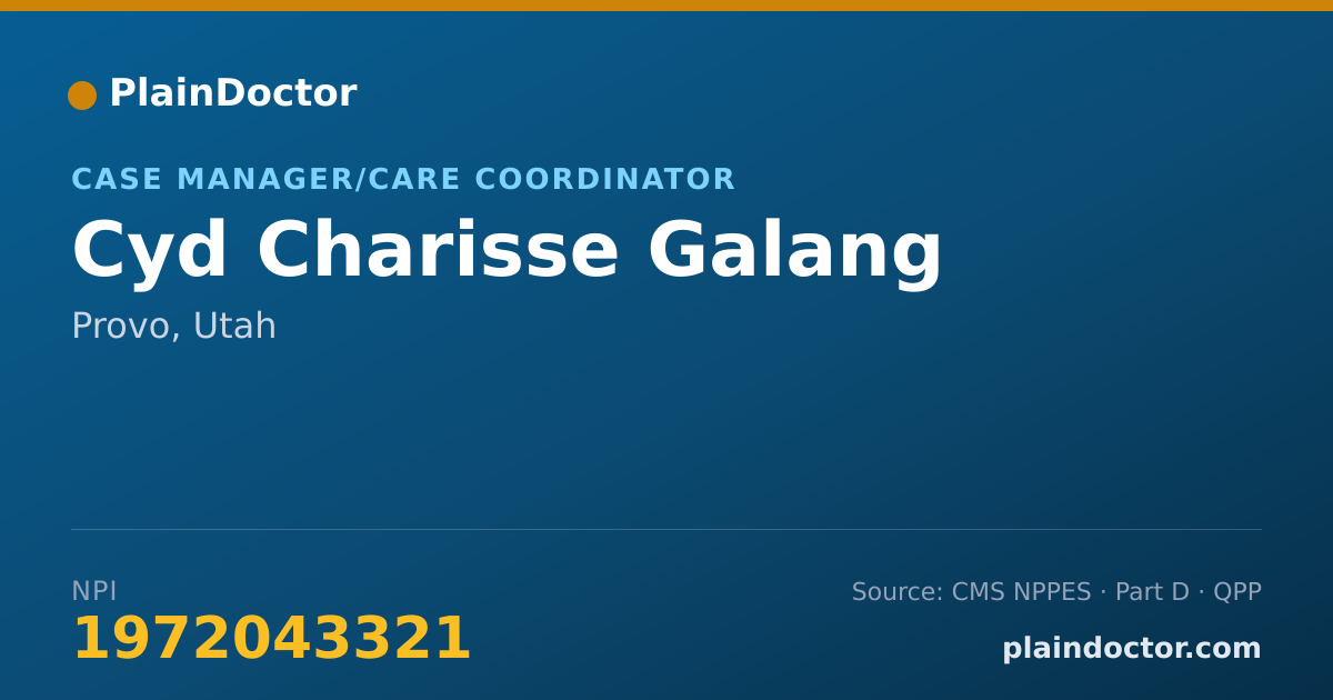 Shareable card for Cyd Charisse Galang - Case Manager/Care Coordinator, Provo, UT