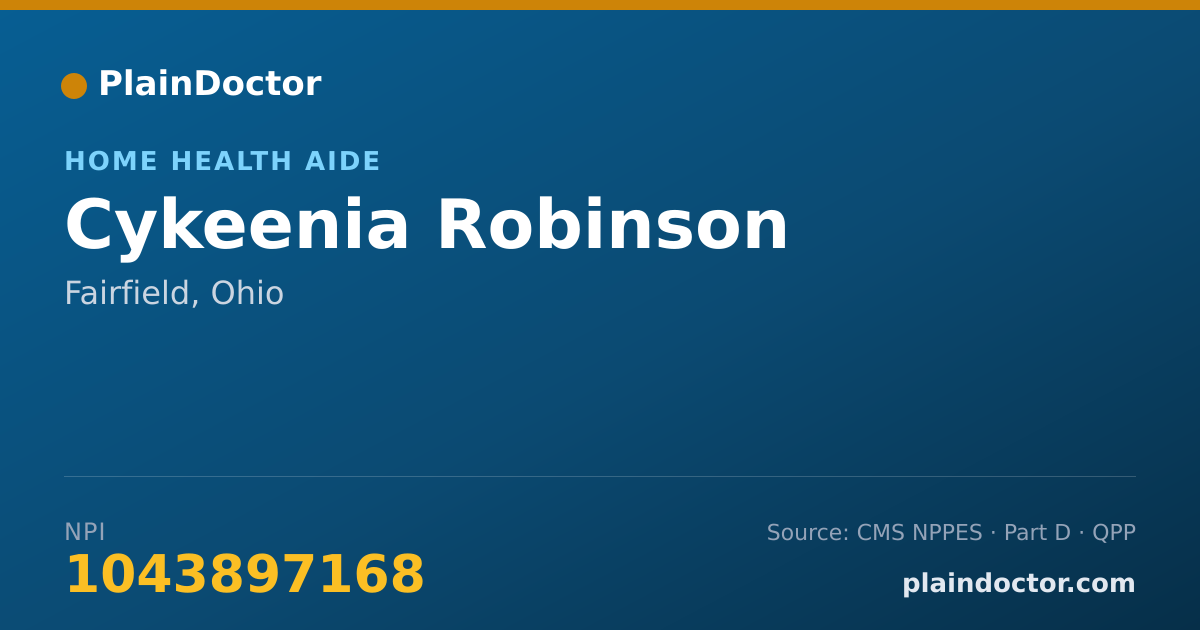Shareable card for Cykeenia Robinson - Home Health Aide, Fairfield, OH