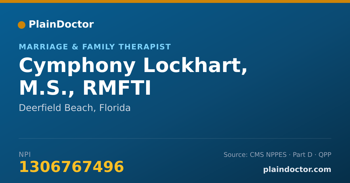 Shareable card for Cymphony Lockhart, M.S., RMFTI - Marriage & Family Therapist, Deerfield Beach, FL