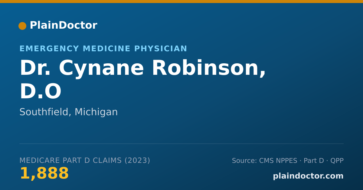 Shareable card for Cynane Robinson, D.O - Emergency Medicine Physician, Southfield, MI
