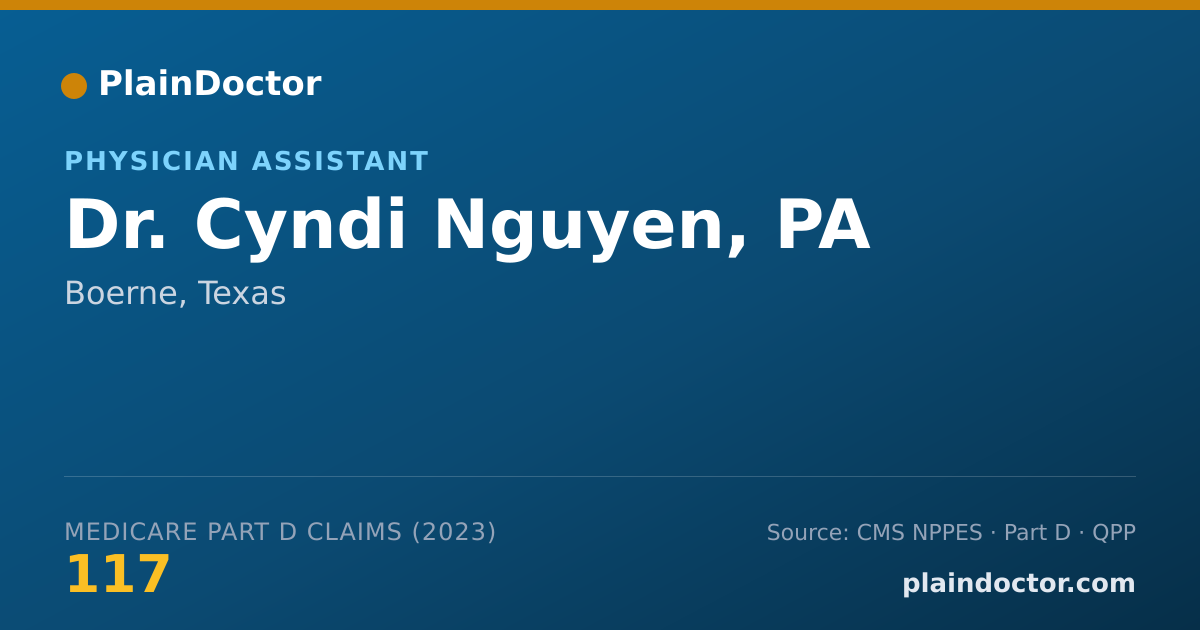 Shareable card for Cyndi Nguyen, PA - Physician Assistant, Boerne, TX