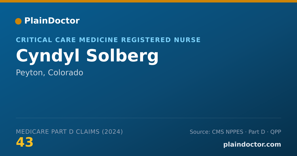 Shareable card for Cyndyl Solberg - Critical Care Medicine Registered Nurse, Peyton, CO