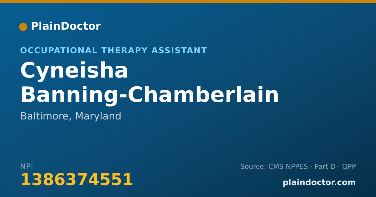 Shareable card for Cyneisha Banning-Chamberlain - Occupational Therapy Assistant, Baltimore, MD