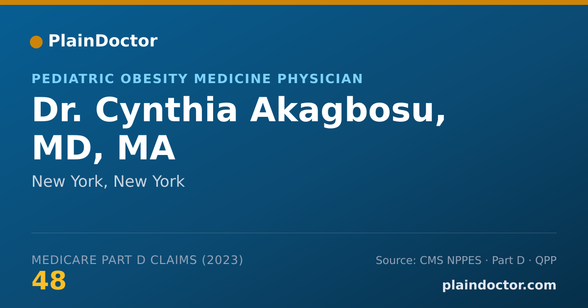 Shareable card for Cynthia Akagbosu, MD, MA - Pediatric Obesity Medicine Physician, New York, NY