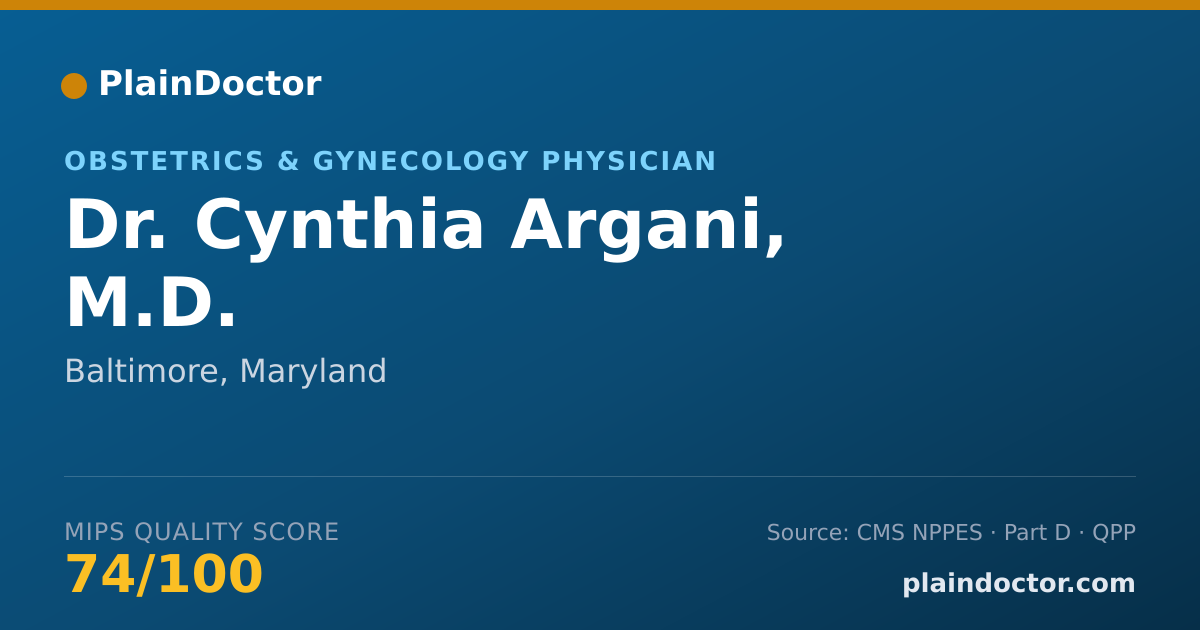Shareable card for Cynthia Argani, M.D. - Obstetrics & Gynecology Physician, Baltimore, MD
