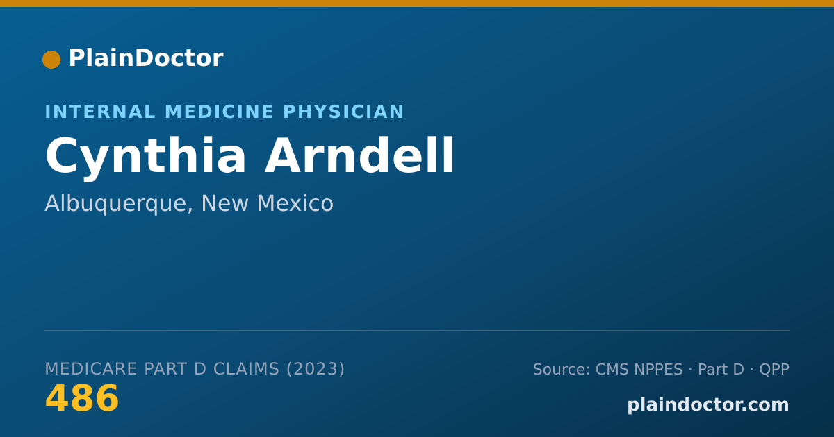Shareable card for Cynthia Arndell - Internal Medicine Physician, Albuquerque, NM
