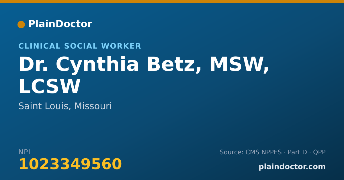 Shareable card for Cynthia Betz, MSW, LCSW - Clinical Social Worker, Saint Louis, MO