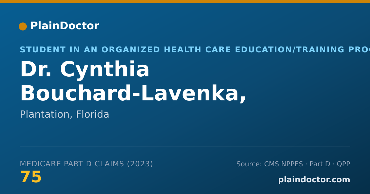 Shareable card for Cynthia Bouchard-Lavenka, D.M.D - Student in an Organized Health Care Education/Training Program, Plantation, FL