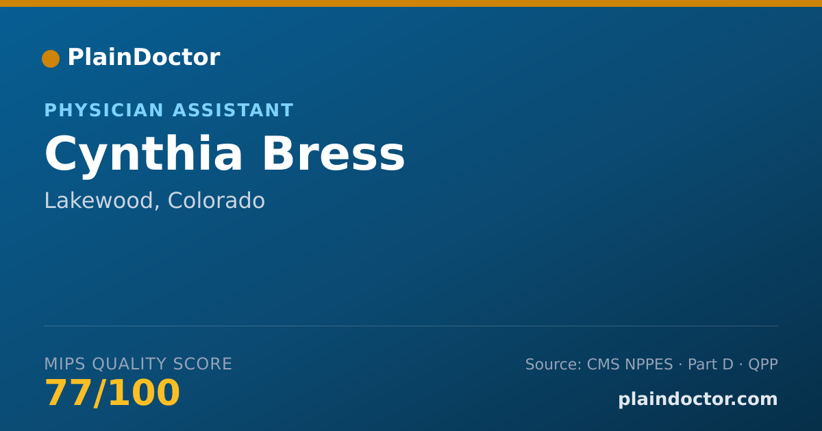 Shareable card for Cynthia Bress - Physician Assistant, Lakewood, CO