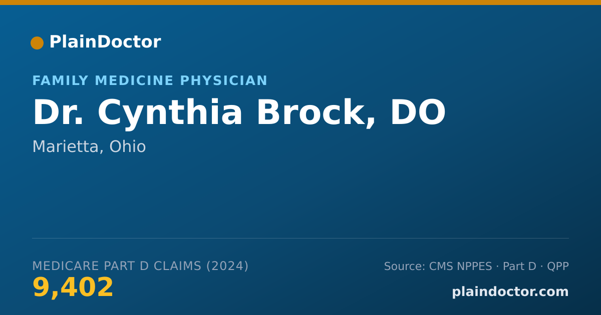 Shareable card for Cynthia Brock, DO - Family Medicine Physician, Marietta, OH