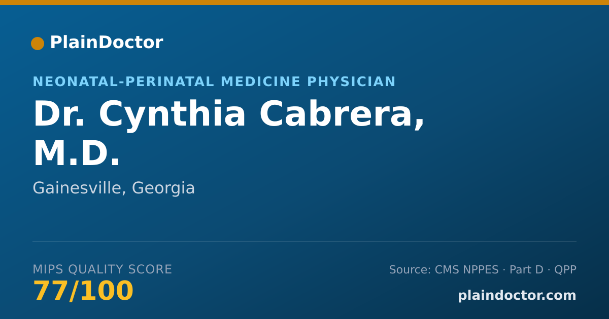 Shareable card for Cynthia Cabrera, M.D. - Neonatal-Perinatal Medicine Physician, Gainesville, GA