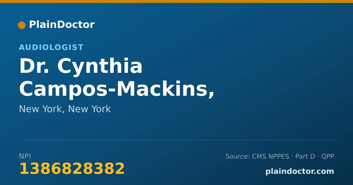 Shareable card for Cynthia Campos-Mackins, M.S.CCC-A - Audiologist, New York, NY