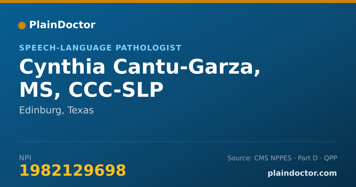 Shareable card for Cynthia Cantu-Garza, MS, CCC-SLP - Speech-Language Pathologist, Edinburg, TX