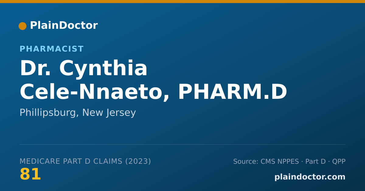 Shareable card for Cynthia Cele-Nnaeto, PHARM.D - Pharmacist, Phillipsburg, NJ