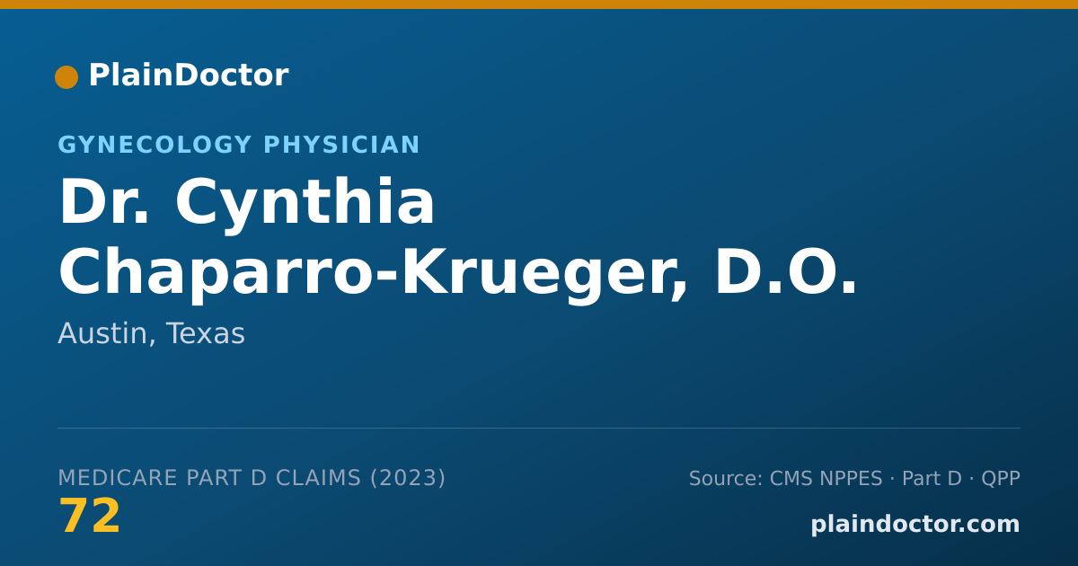 Shareable card for Cynthia Chaparro-Krueger, D.O. - Gynecology Physician, Austin, TX
