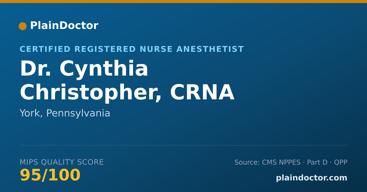 Shareable card for Cynthia Christopher, CRNA - Certified Registered Nurse Anesthetist, York, PA