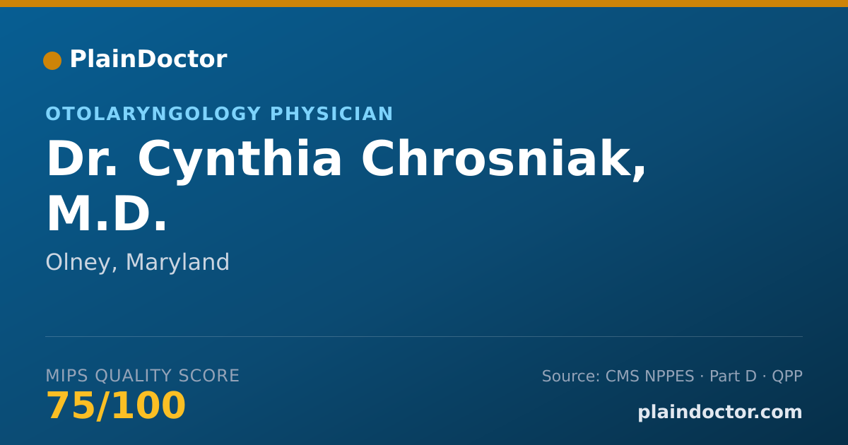 Shareable card for Cynthia Chrosniak, M.D. - Otolaryngology Physician, Olney, MD