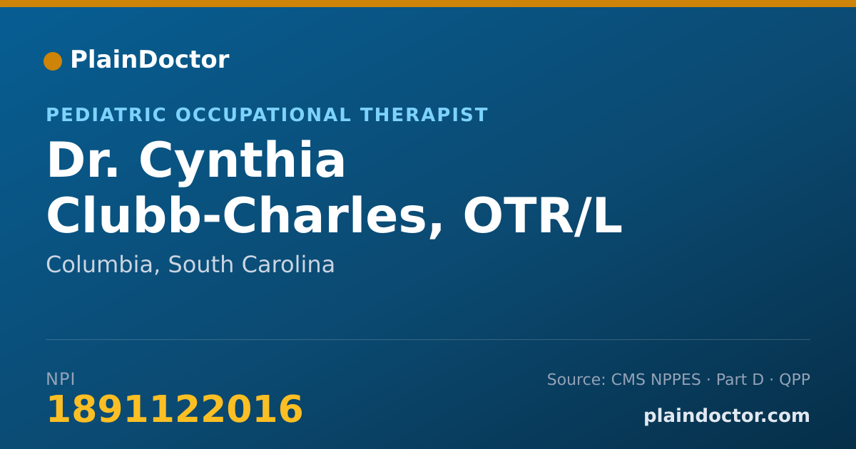 Shareable card for Cynthia Clubb-Charles, OTR/L - Pediatric Occupational Therapist, Columbia, SC