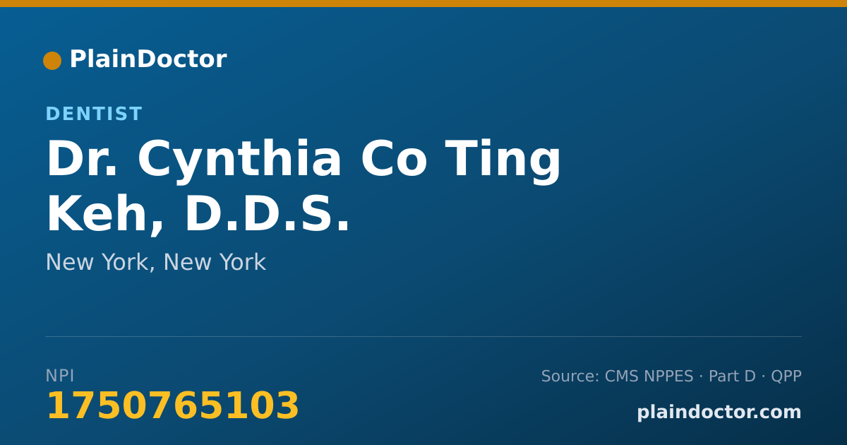 Shareable card for Cynthia Co Ting Keh, D.D.S. - Dentist, New York, NY