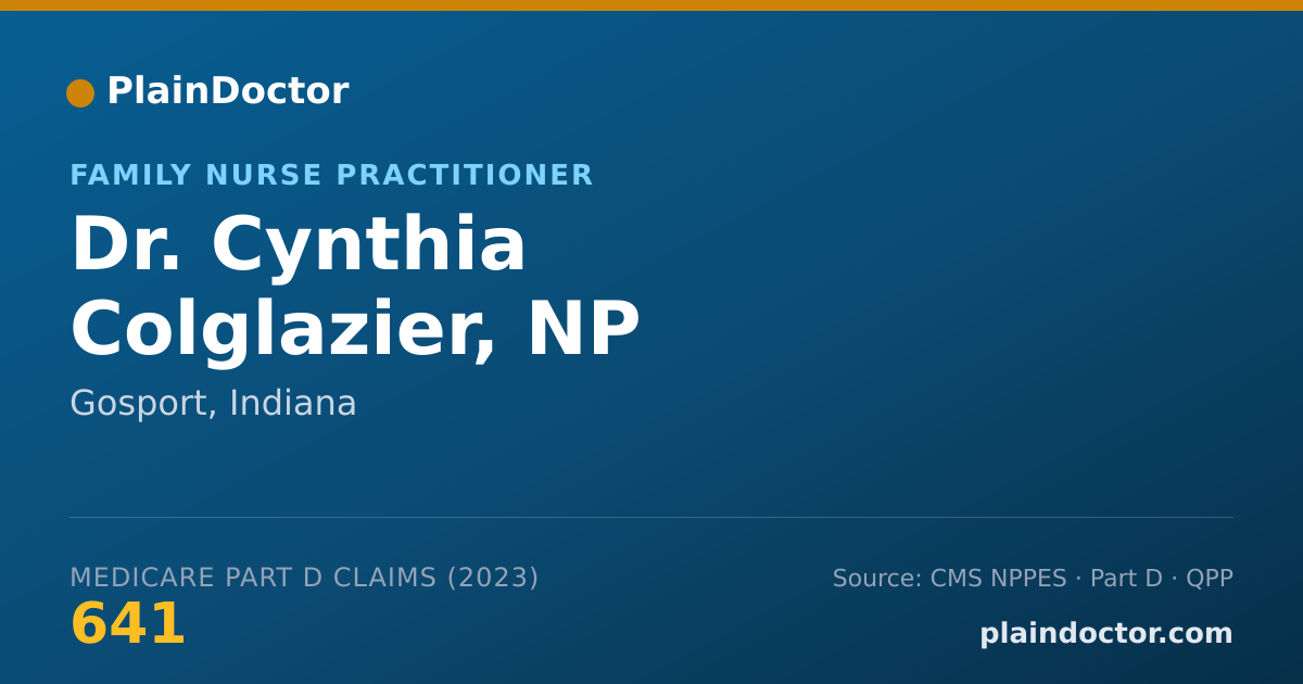 Shareable card for Cynthia Colglazier, NP - Family Nurse Practitioner, Gosport, IN