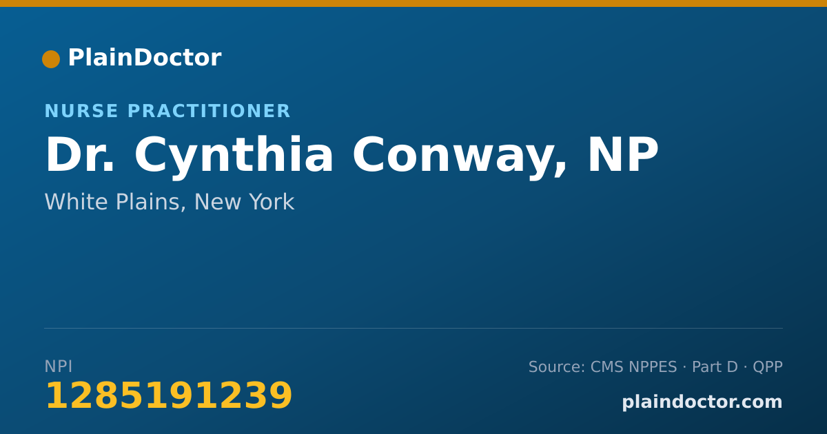 Shareable card for Cynthia Conway, NP - Nurse Practitioner, White Plains, NY
