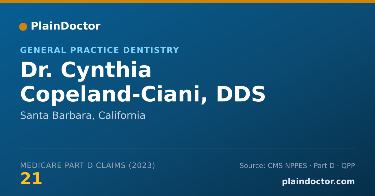 Shareable card for Cynthia Copeland-Ciani, DDS - General Practice Dentistry, Santa Barbara, CA