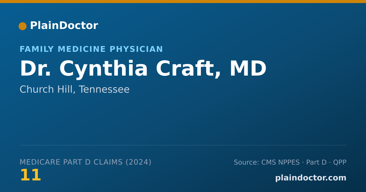 Shareable card for Cynthia Craft, MD - Family Medicine Physician, Church Hill, TN