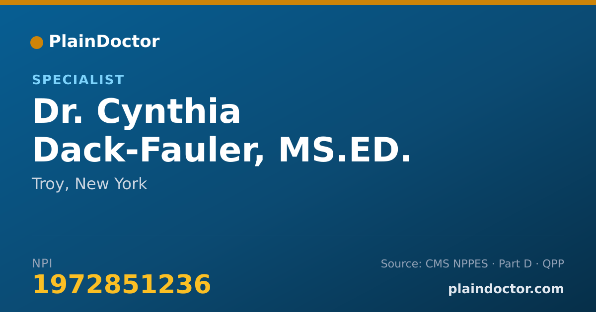 Shareable card for Cynthia Dack-Fauler, MS.ED. - Specialist, Troy, NY
