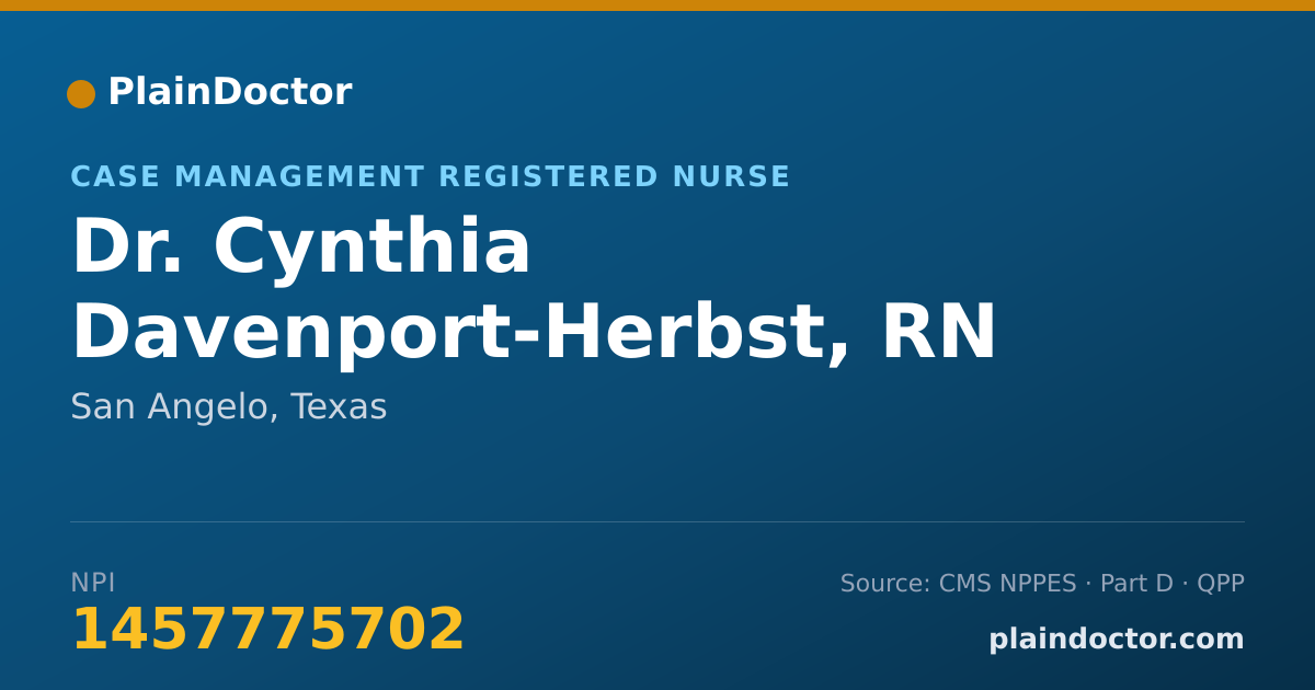 Shareable card for Cynthia Davenport-Herbst, RN - Case Management Registered Nurse, San Angelo, TX