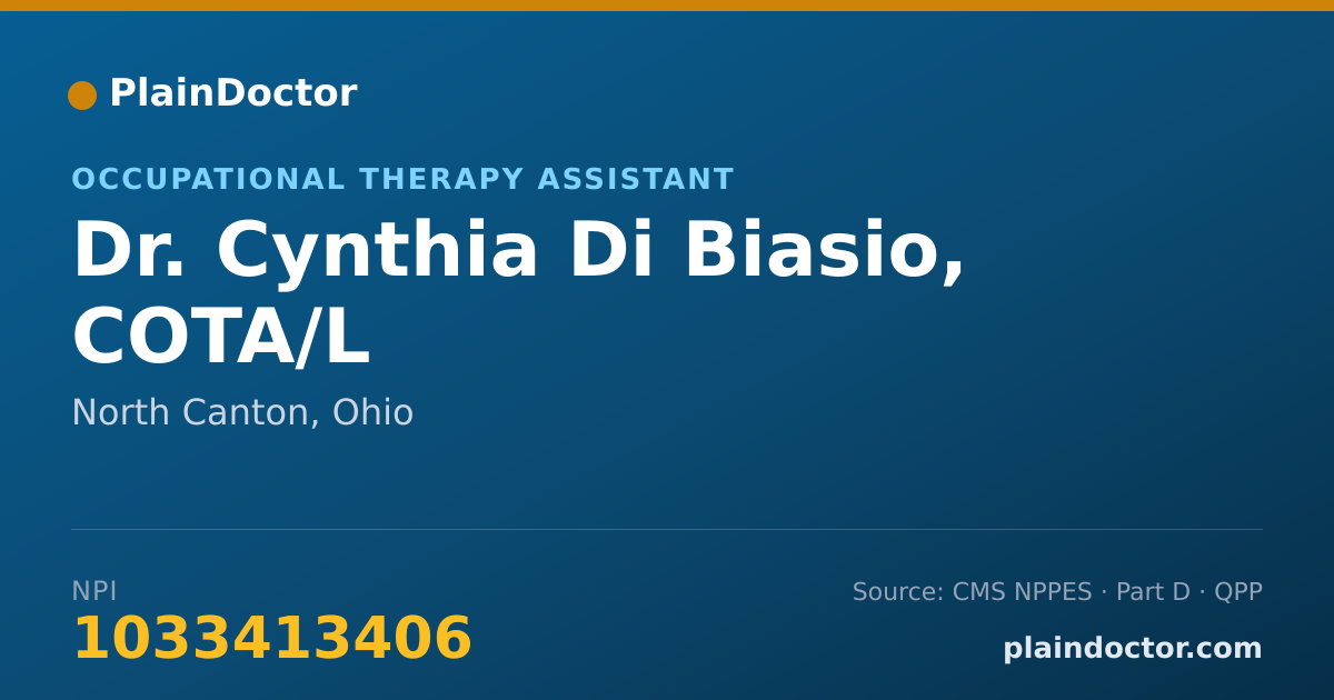 Shareable card for Cynthia Di Biasio, COTA/L - Occupational Therapy Assistant, North Canton, OH
