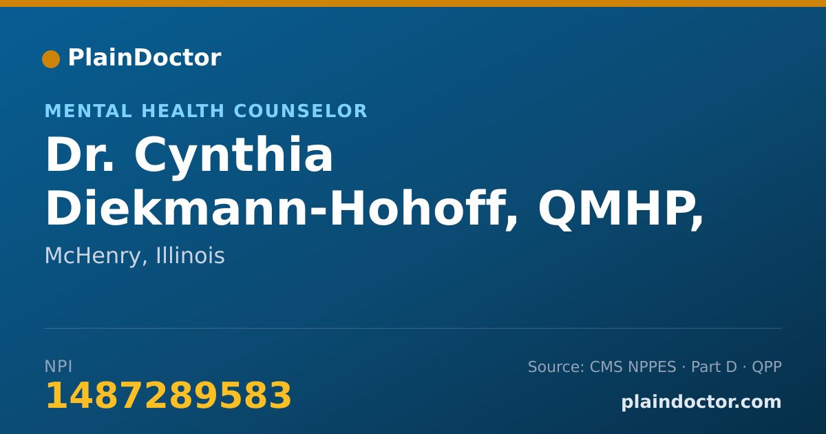 Shareable card for Cynthia Diekmann-Hohoff, QMHP, LSW - Mental Health Counselor, McHenry, IL