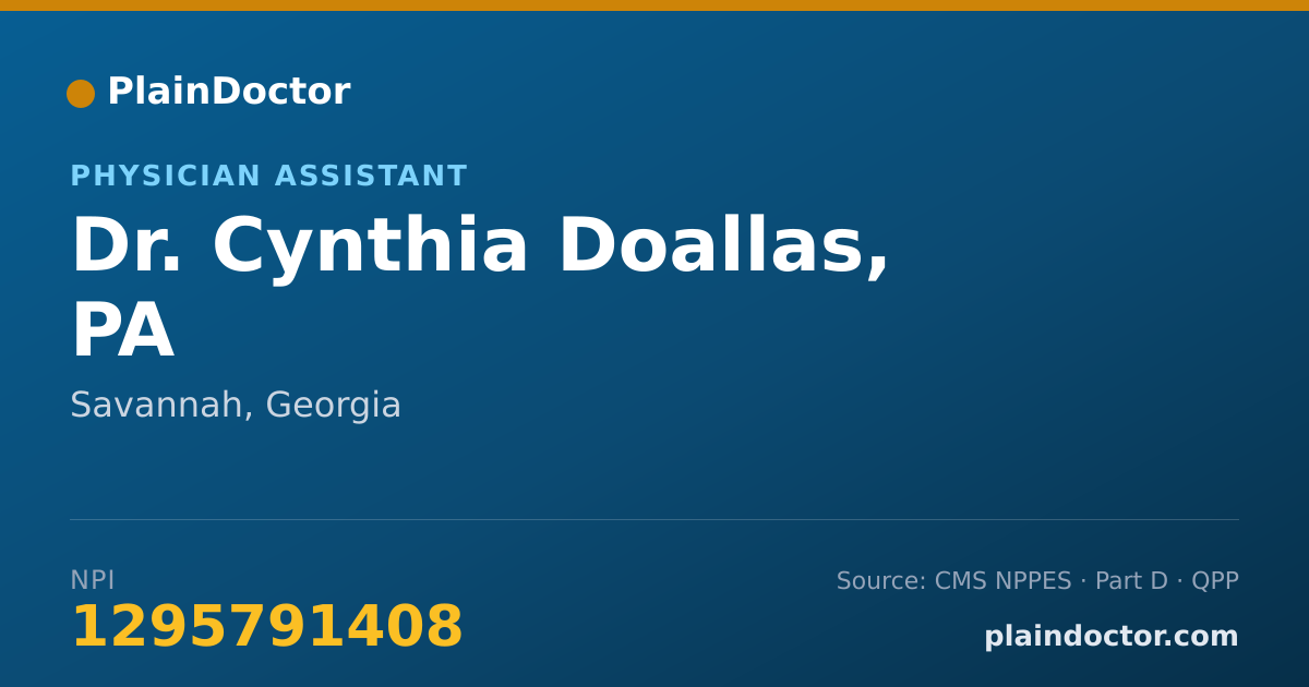 Shareable card for Cynthia Doallas, PA - Physician Assistant, Savannah, GA