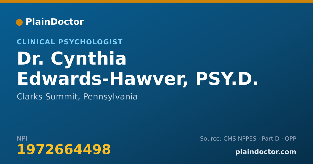 Shareable card for Cynthia Edwards-Hawver, PSY.D. - Clinical Psychologist, Clarks Summit, PA