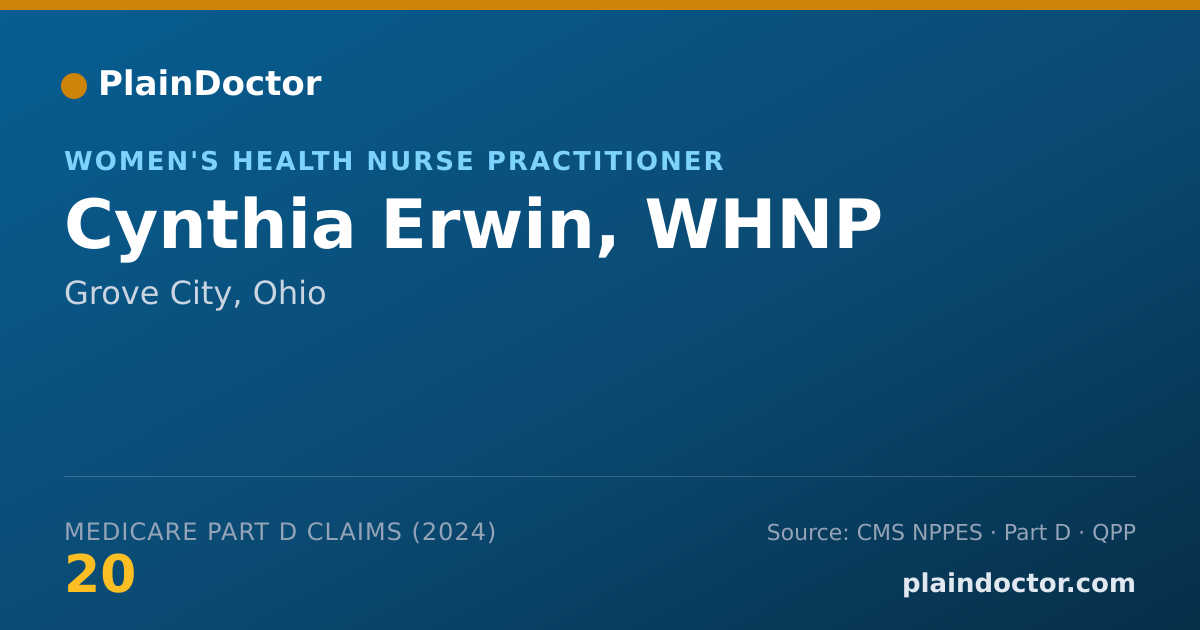 Shareable card for Cynthia Erwin, WHNP - Women's Health Nurse Practitioner, Grove City, OH