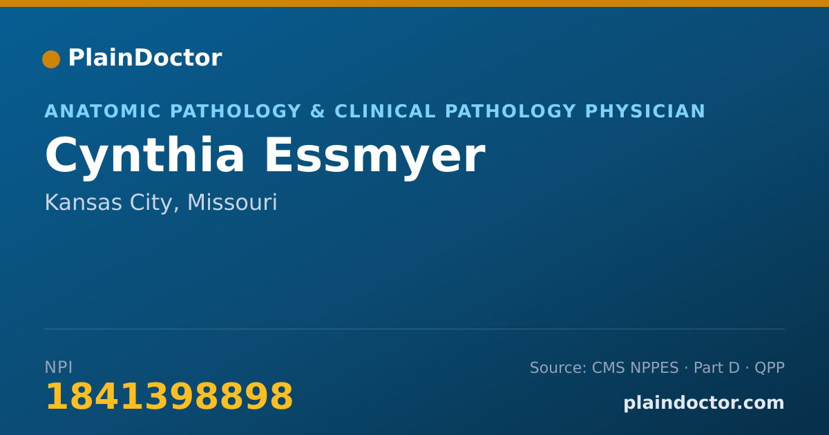 Shareable card for Cynthia Essmyer - Anatomic Pathology & Clinical Pathology Physician, Kansas City, MO