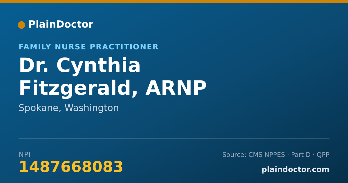 Shareable card for Cynthia Fitzgerald, ARNP - Family Nurse Practitioner, Spokane, WA