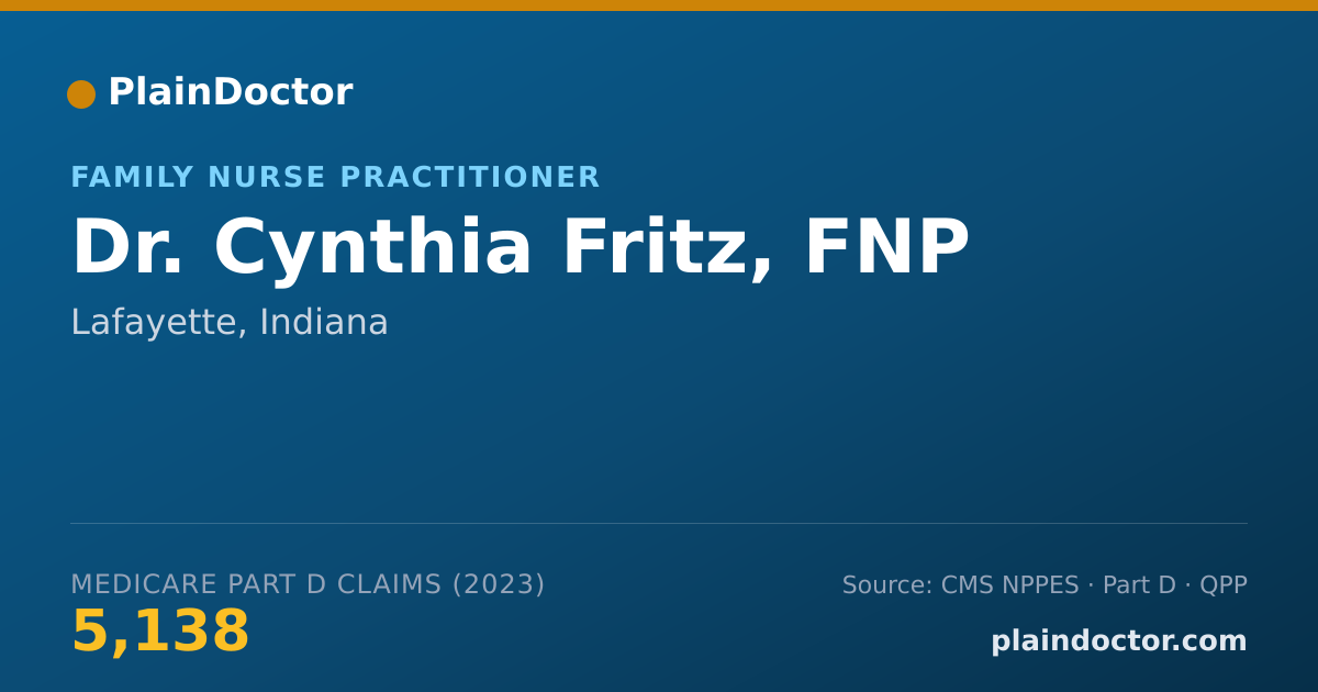 Shareable card for Cynthia Fritz, FNP - Family Nurse Practitioner, Lafayette, IN