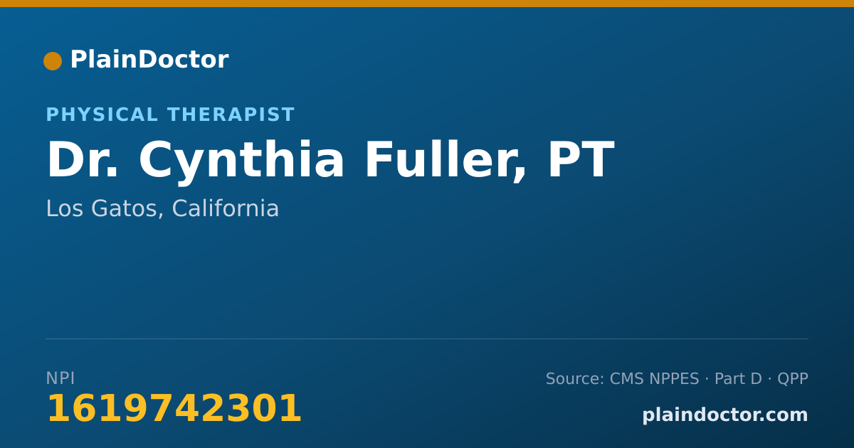 Shareable card for Cynthia Fuller, PT - Physical Therapist, Los Gatos, CA