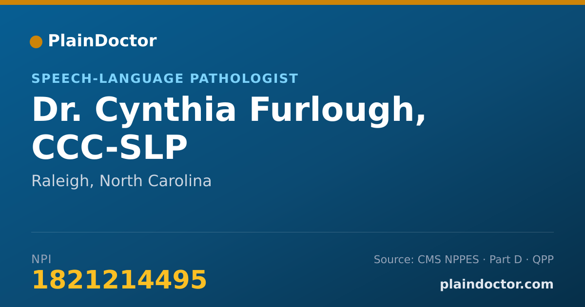 Shareable card for Cynthia Furlough, CCC-SLP - Speech-Language Pathologist, Raleigh, NC