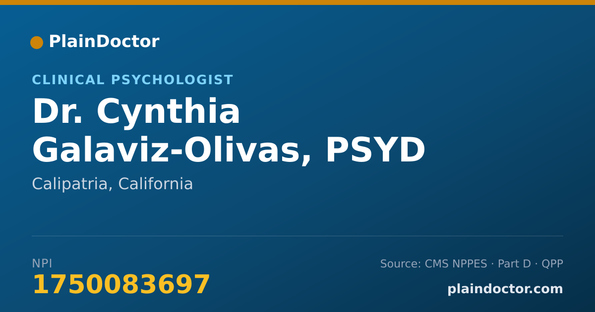 Shareable card for Cynthia Galaviz-Olivas, PSYD - Clinical Psychologist, Calipatria, CA