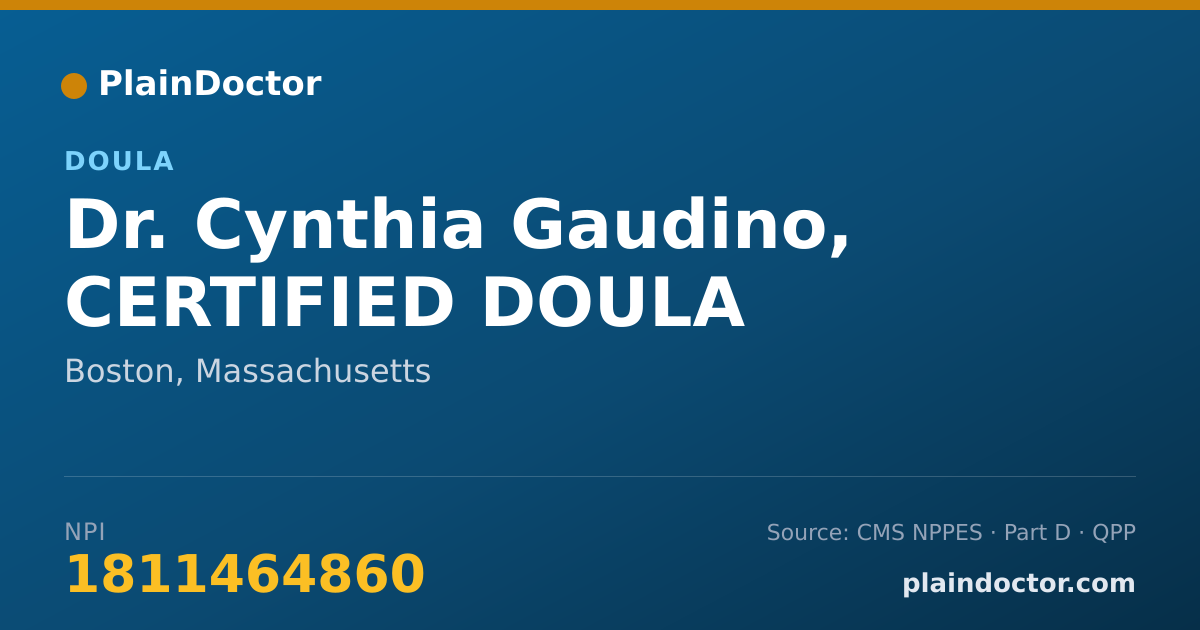 Shareable card for Cynthia Gaudino, CERTIFIED DOULA - Doula, Boston, MA
