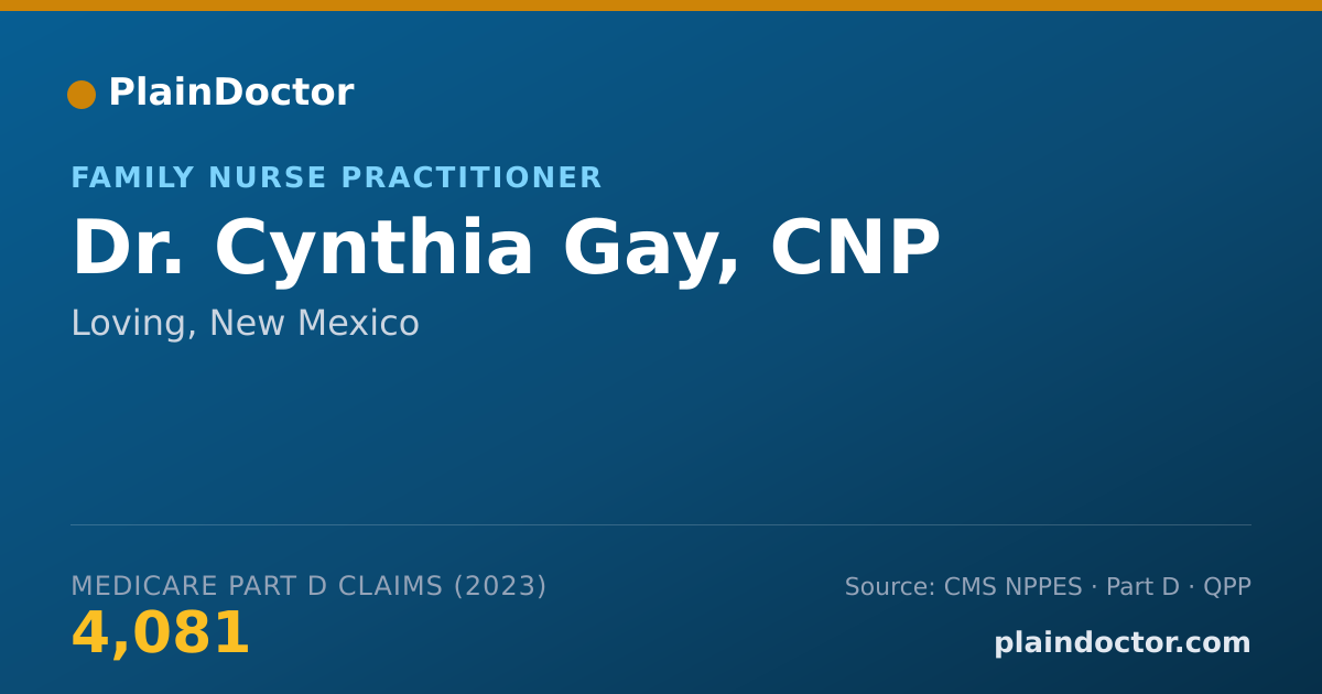Shareable card for Cynthia Gay, CNP - Family Nurse Practitioner, Loving, NM