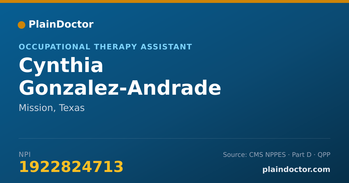 Shareable card for Cynthia Gonzalez-Andrade - Occupational Therapy Assistant, Mission, TX